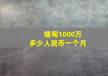 缅甸1000万多少人民币一个月