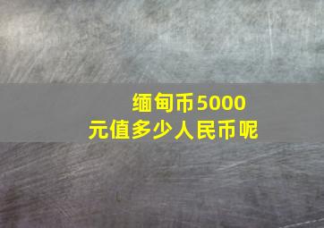 缅甸币5000元值多少人民币呢