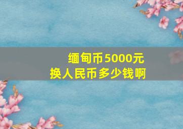 缅甸币5000元换人民币多少钱啊