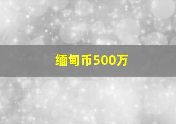 缅甸币500万