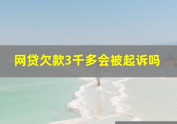 网贷欠款3千多会被起诉吗