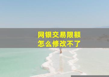 网银交易限额怎么修改不了