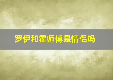 罗伊和霍师傅是情侣吗