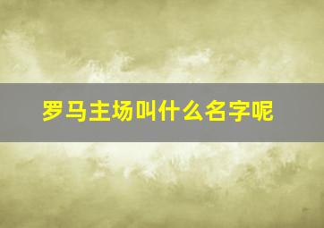 罗马主场叫什么名字呢