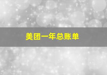 美团一年总账单