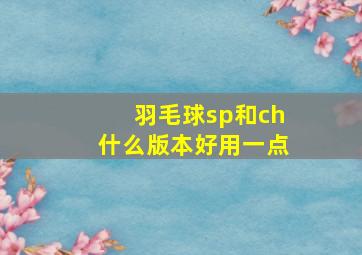 羽毛球sp和ch什么版本好用一点