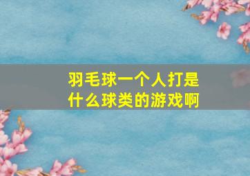 羽毛球一个人打是什么球类的游戏啊