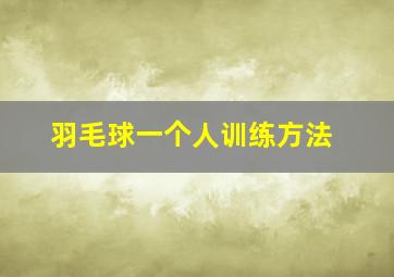 羽毛球一个人训练方法