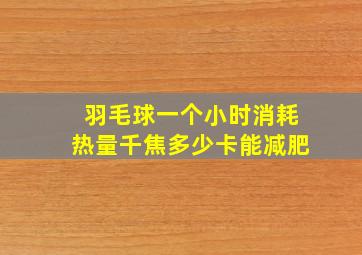 羽毛球一个小时消耗热量千焦多少卡能减肥