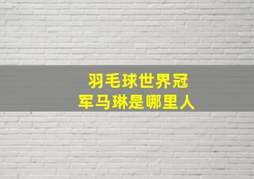 羽毛球世界冠军马琳是哪里人