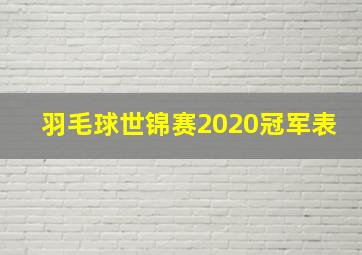 羽毛球世锦赛2020冠军表