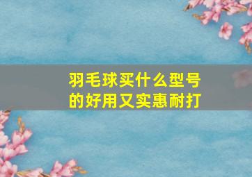 羽毛球买什么型号的好用又实惠耐打