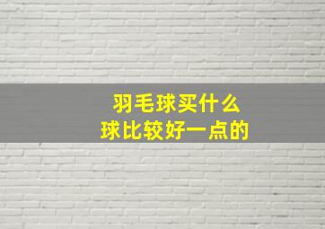 羽毛球买什么球比较好一点的