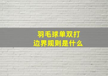 羽毛球单双打边界规则是什么