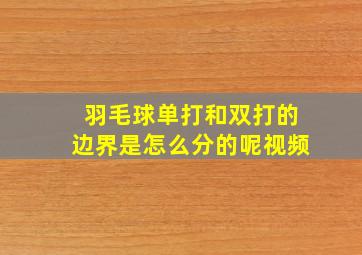 羽毛球单打和双打的边界是怎么分的呢视频