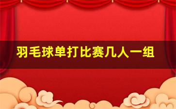 羽毛球单打比赛几人一组