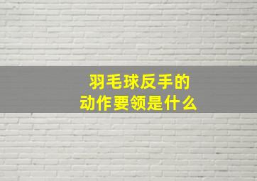 羽毛球反手的动作要领是什么