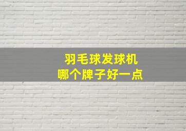 羽毛球发球机哪个牌子好一点