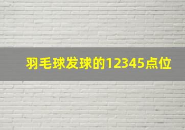 羽毛球发球的12345点位