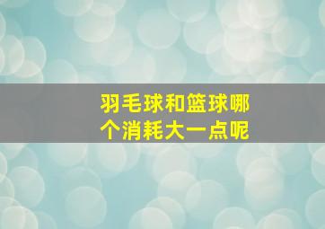 羽毛球和篮球哪个消耗大一点呢