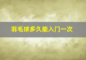 羽毛球多久能入门一次