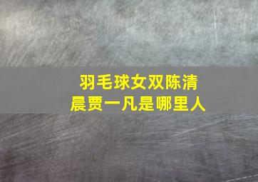 羽毛球女双陈清晨贾一凡是哪里人