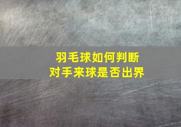 羽毛球如何判断对手来球是否出界