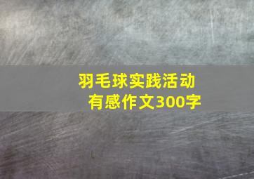 羽毛球实践活动有感作文300字