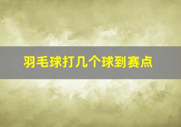 羽毛球打几个球到赛点