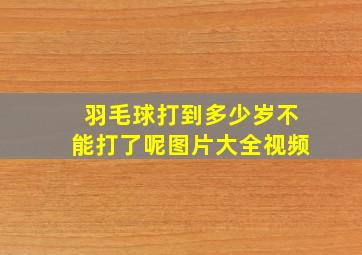 羽毛球打到多少岁不能打了呢图片大全视频