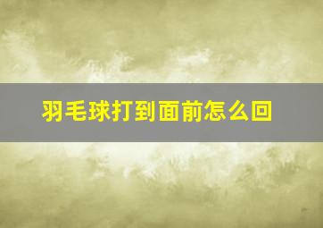 羽毛球打到面前怎么回