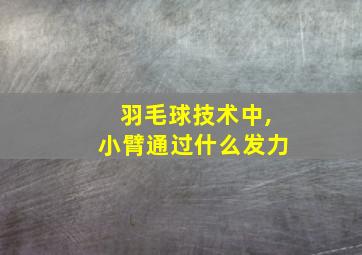 羽毛球技术中,小臂通过什么发力