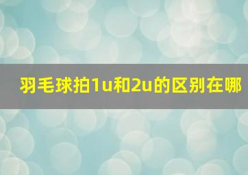 羽毛球拍1u和2u的区别在哪