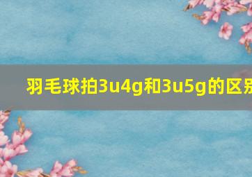 羽毛球拍3u4g和3u5g的区别