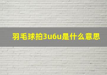 羽毛球拍3u6u是什么意思