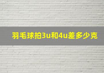 羽毛球拍3u和4u差多少克