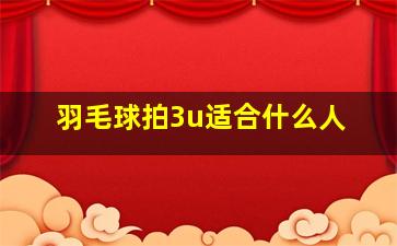 羽毛球拍3u适合什么人