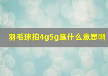 羽毛球拍4g5g是什么意思啊