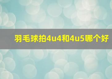 羽毛球拍4u4和4u5哪个好