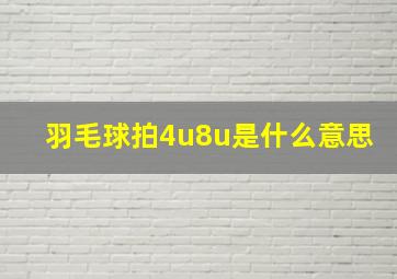 羽毛球拍4u8u是什么意思