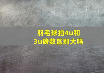 羽毛球拍4u和3u磅数区别大吗