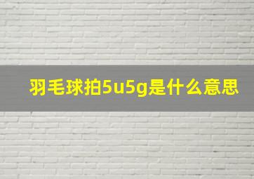 羽毛球拍5u5g是什么意思