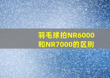 羽毛球拍NR6000和NR7000的区别