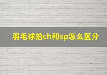 羽毛球拍ch和sp怎么区分