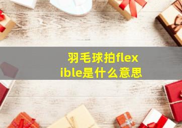 羽毛球拍flexible是什么意思