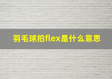 羽毛球拍flex是什么意思