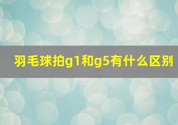 羽毛球拍g1和g5有什么区别