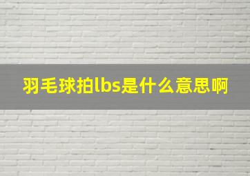 羽毛球拍lbs是什么意思啊