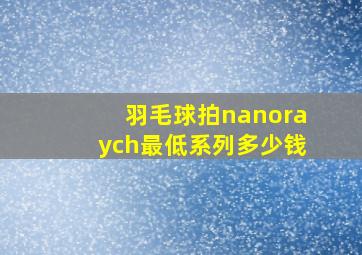 羽毛球拍nanoraych最低系列多少钱