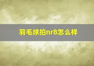 羽毛球拍nr8怎么样